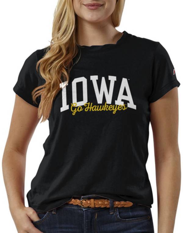 League-Legacy Women's Iowa Hawkeyes ReSpin Black T-Shirt