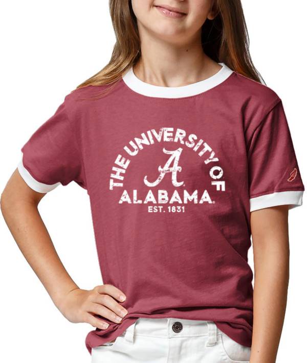 League-Legacy Youth Girls' Alabama Crimson Tide Crimson Ringer T-Shirt