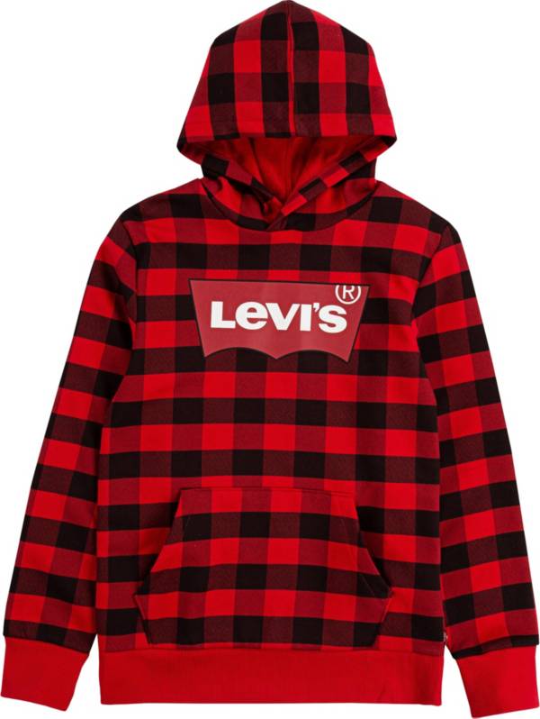 Levi's Boys' Batwing Logo Plaid Pullover Hoodie