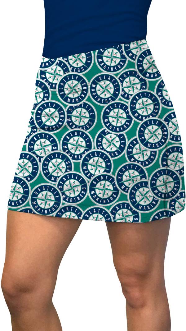 Loudmouth Golf Women's Seattle Mariners Navy Tossed Logo Active Golf Skort