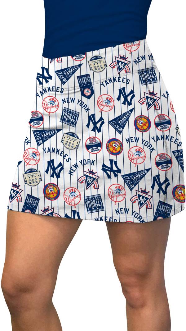 Loudmouth Golf Women's New York Yankees White Retro Active Golf Skort