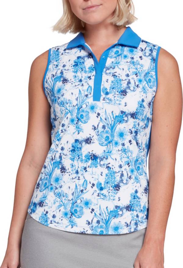 Lady Hagen Women's Toile Sleeveless Print Golf Polo