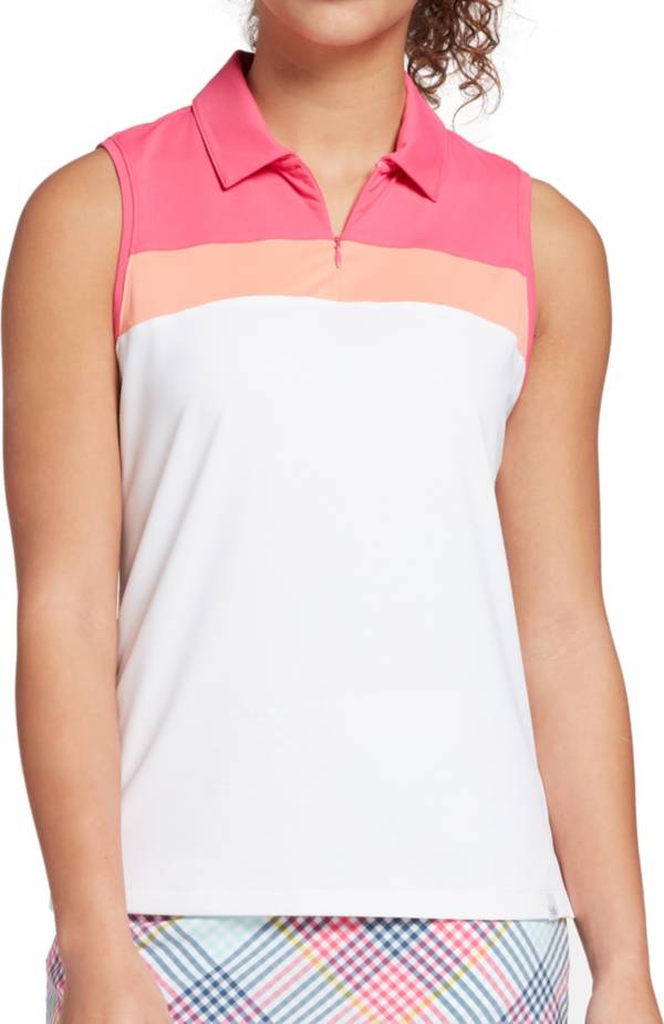 Lady Hagen Women's Tropical Color Blocked Sleeveless Golf Polo