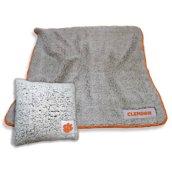 Logo Clemson Tigers Frosty Blanket And Pillow Bundle