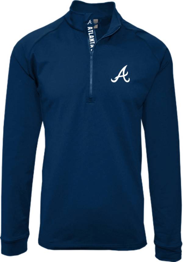 Levelwear Men's Atlanta Braves Navy Calibre Icon Quarter-Zip Shirt