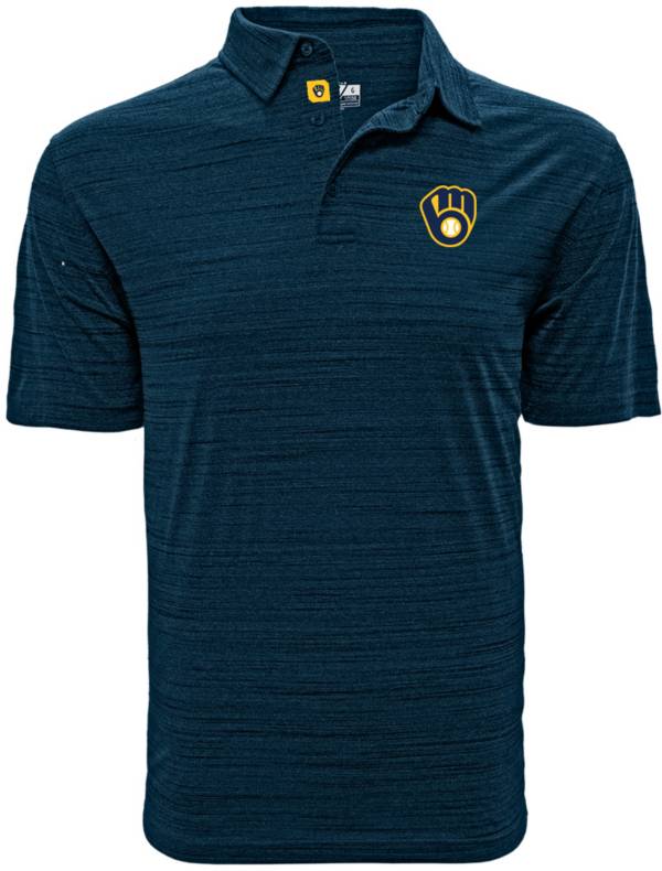 Levelwear Men's Milwaukee Brewers Navy Sway Polo