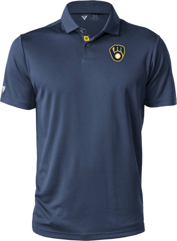 Levelwear Men's Milwaukee Brewers Navy Duval Polo