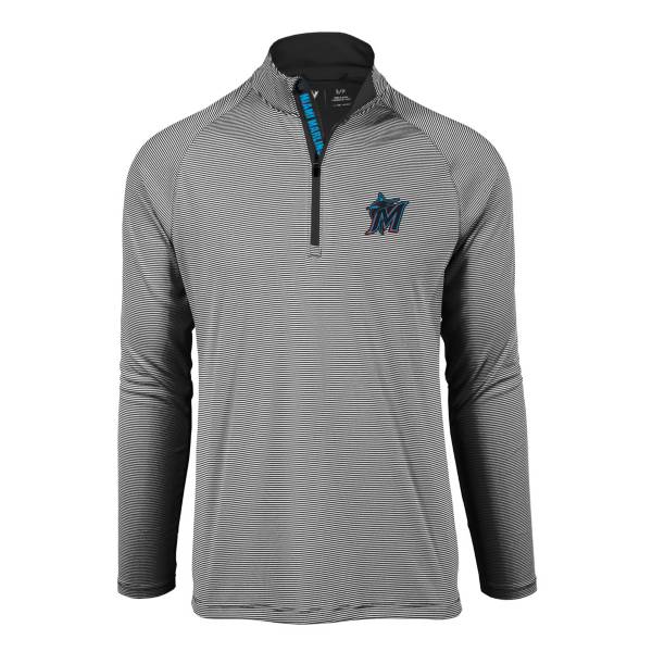 Levelwear Men's Miami Marlins Black Orion Quarter-Zip Shirt