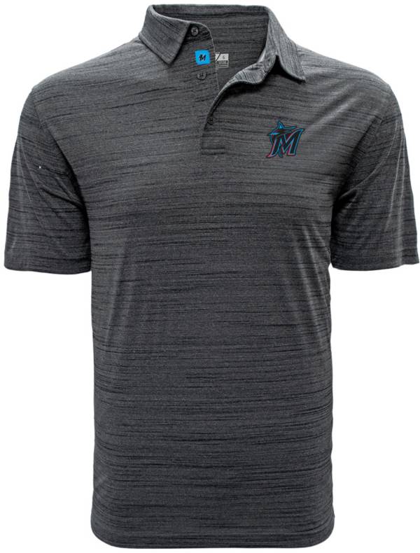 Levelwear Men's Miami Marlins Grey Sway Polo