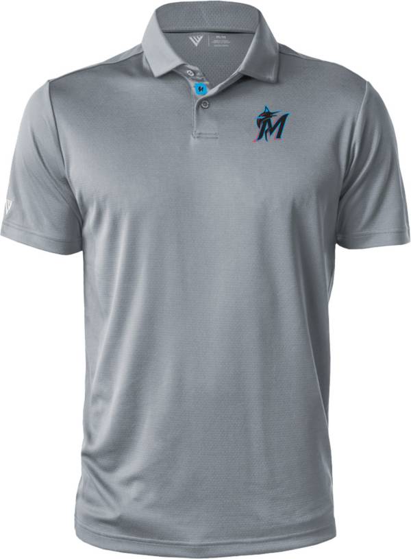Levelwear Men's Miami Marlins Grey Duval Polo