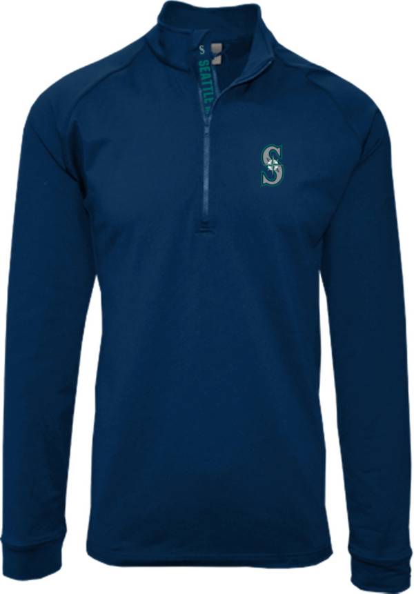 Levelwear Men's Seattle Mariners Navy Calibre Icon Quarter-Zip Shirt