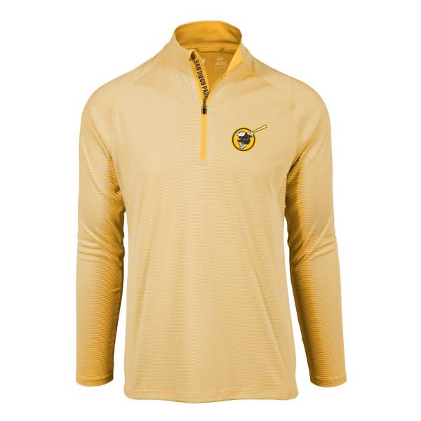 Levelwear Men's San Diego Padres Yellow Orion Quarter-Zip Shirt