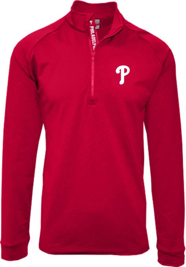 Levelwear Men's Philadelphia Phillies Red Calibre Icon Quarter-Zip Shirt