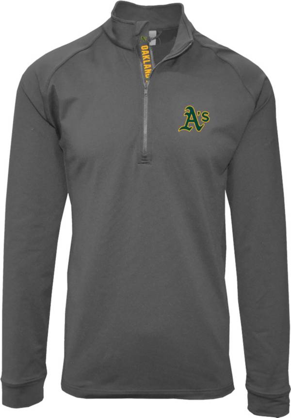 Levelwear Men's Oakland Athletics Grey Calibre Icon Quarter-Zip Shirt