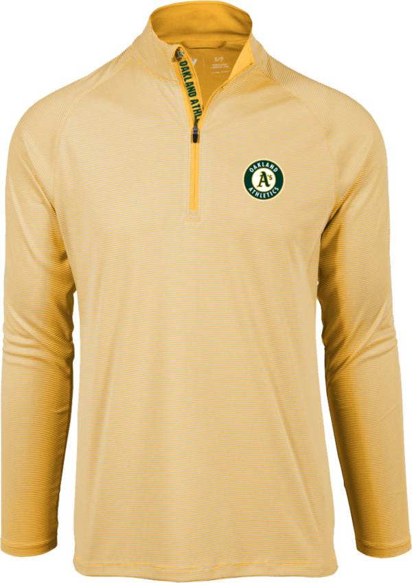 Levelwear Men's Oakland Athletics Yellow Orion Quarter-Zip Shirt