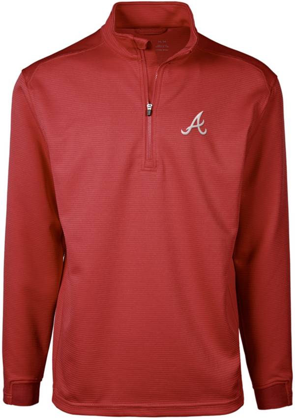 Levelwear Men's Atlanta Braves Red Aus Quarter-Zip Long Sleeve T-Shirt