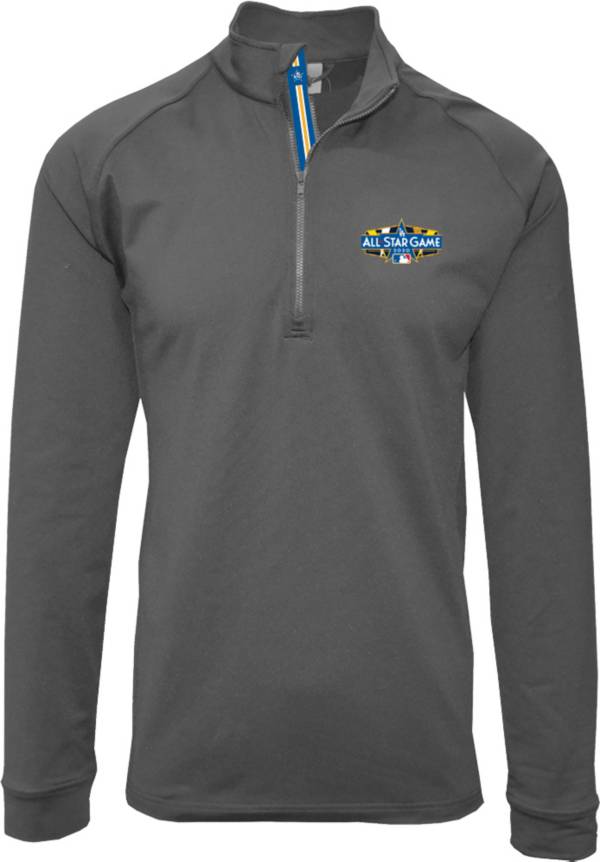 Levelwear Men's Los Angeles Dodgers 2020 All-Star Game Gray Long Sleeve Quarter-Zip Shirt