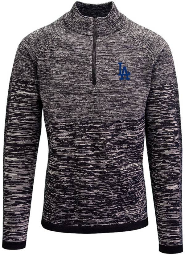 Levelwear Men's Los Angeles Dodgers Grey Pio Quarter-Zip Long Sleeve T-Shirt