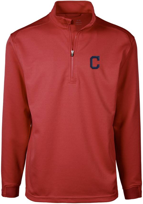 Levelwear Men's Cleveland Indians Red Aus Quarter-Zip Long Sleeve T-Shirt