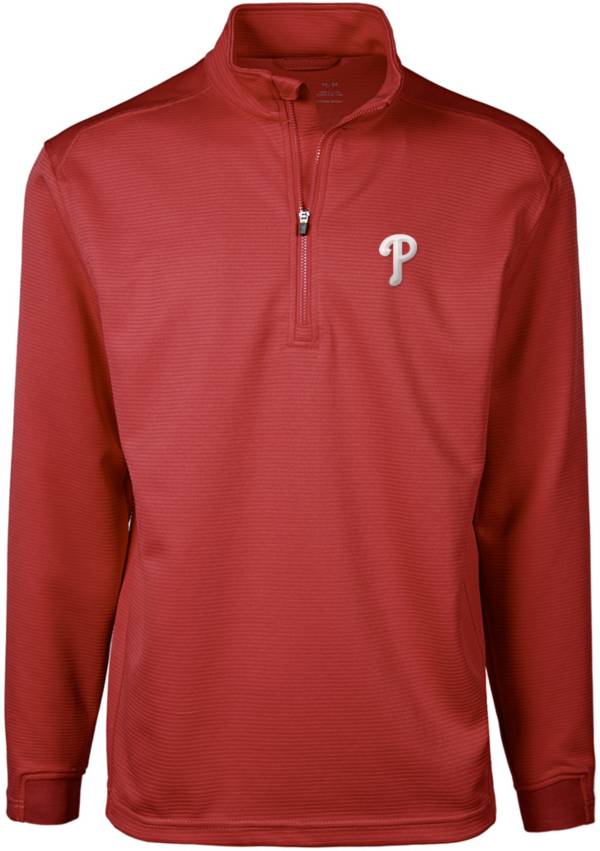 Levelwear Men's Philadelphia Phillies Red Aus Quarter-Zip Long Sleeve T-Shirt product image