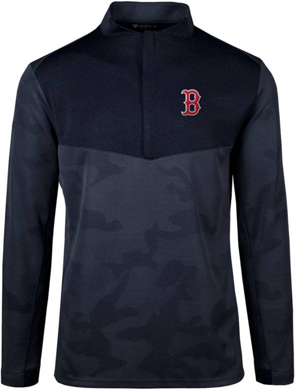 Levelwear Men's Boston Red Sox Navy Log Quarter-Zip Long Sleeve T-Shirt product image