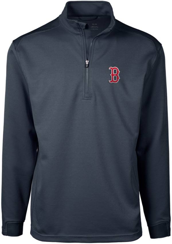 Levelwear Men's Boston Red Sox Navy Aus Quarter-Zip Long Sleeve T-Shirt