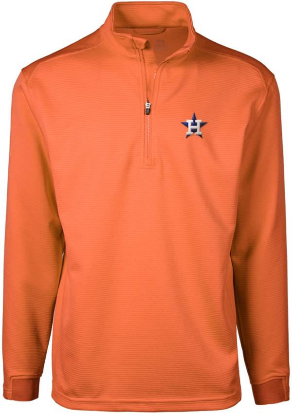 Levelwear Men's Houston Astros Orange Aus Quarter-Zip Long Sleeve T-Shirt