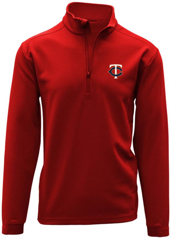 Levelwear Men's Minnesota Twins Red Aus Quarter-Zip Long Sleeve T-Shirt