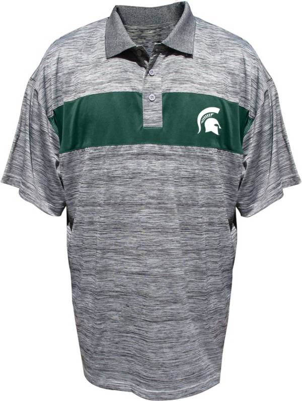 Profile Varsity Men's Big and Tall Michigan State Spartans Green Textured Polo