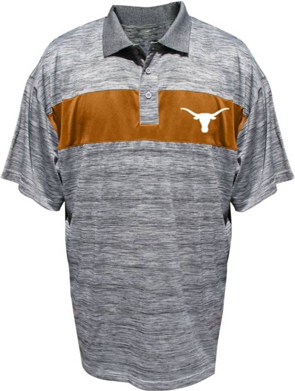 NCAA Men's Big and Tall Texas Longhorns Burnt Orange Textured Polo