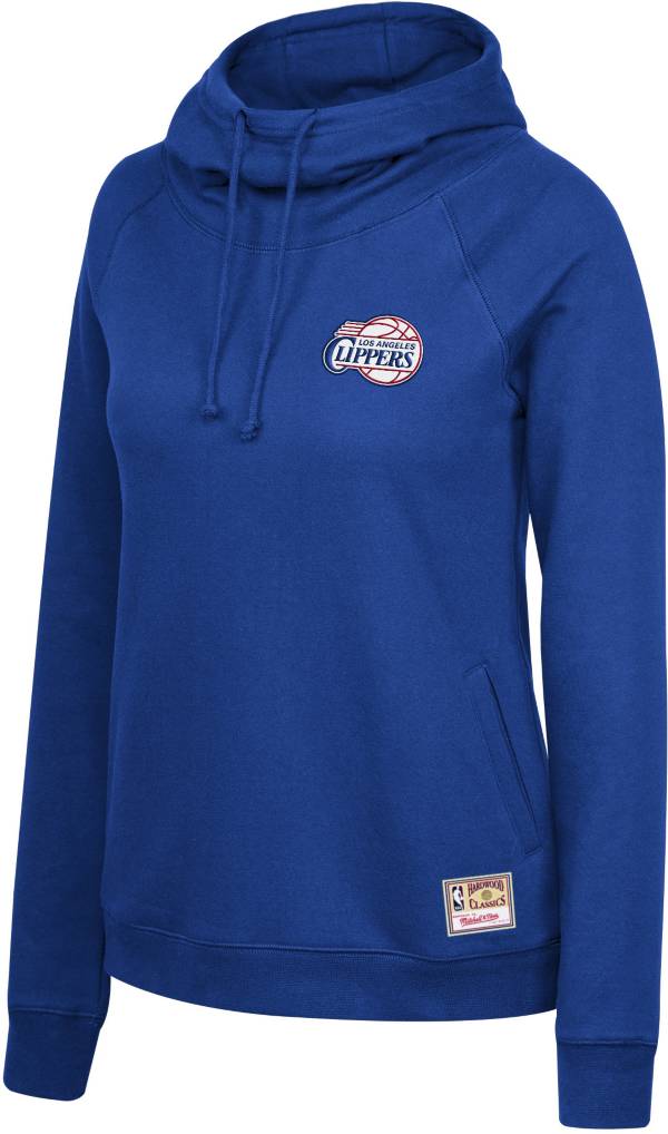 Mitchell & Ness Women's Los Angeles Clippers Blue Funnel Neck Pullover Hoodie