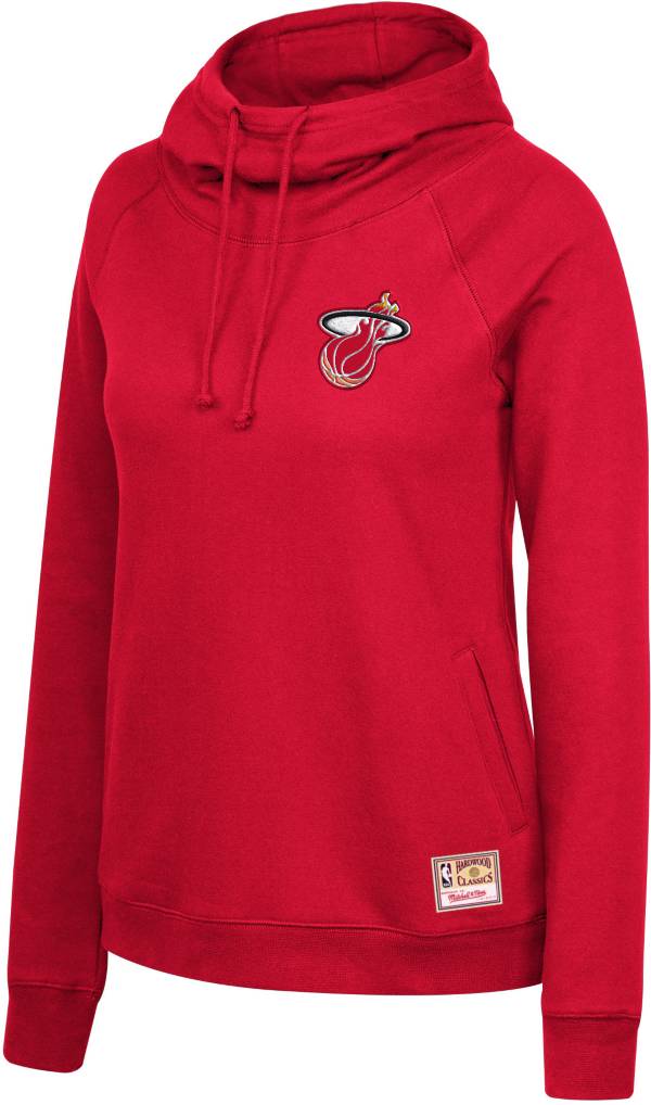 Mitchell & Ness Women's Miami Heat Red Funnel Neck Pullover Hoodie