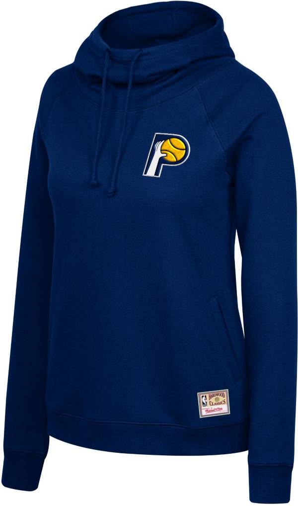 Mitchell & Ness Women's Indiana Pacers Navy Funnel Neck Pullover Hoodie