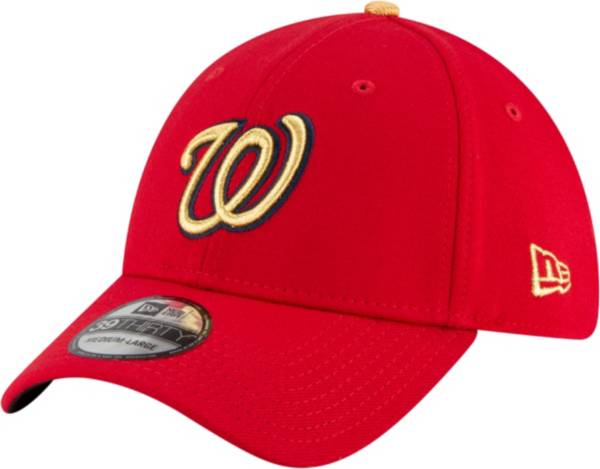 New Era Men's Washington Nationals Championship Gold 39Thirty Stretch Fit Hat