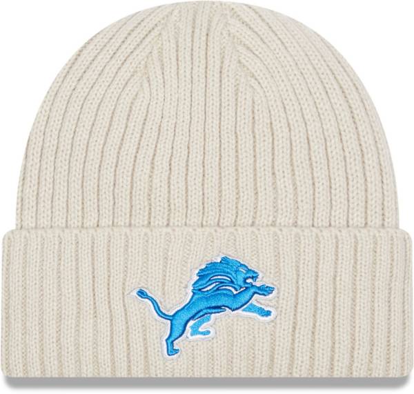 New Era Men's Detroit Lions Core Cuffed Knit White Beanie