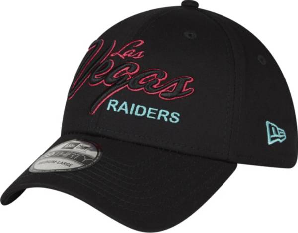 New Era Men's Las Vegas Raiders Neon 39Thirty Stretch Fit Black Hat