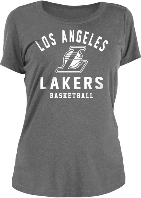 New Era Women's Los Angeles Lakers Grey Logo T-Shirt