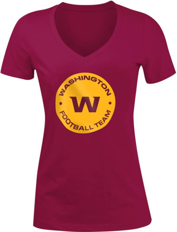 New Era Women's Washington Football Team Red Logo V-Neck T-Shirt product image