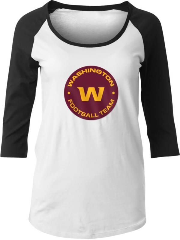 New Era Women's Washington Football Team White/Black Raglan T-Shirt