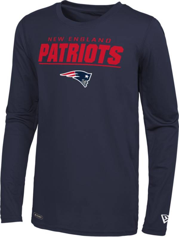 New Era Men's New England Patriots Navy Poly Long Sleeve T-Shirt