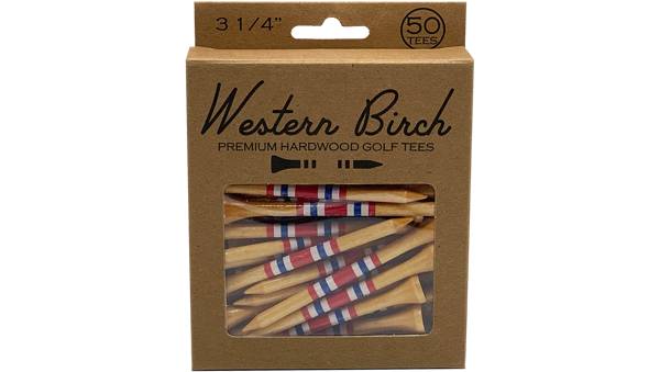 Western Birch 3.25" Brave and Free Golf Tees - 50 Pack