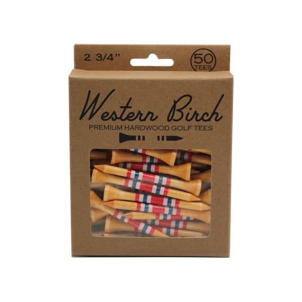 Western Birch 2.75" Brave and Free Golf Tees- 50 Pack