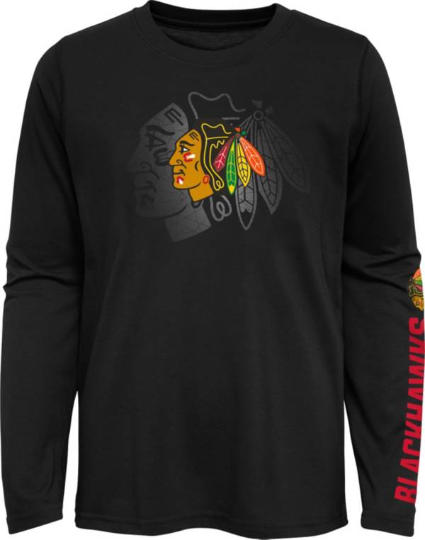 NHL Youth Chicago Blackhawks Stop Clock Black Long Sleeve T-Shirt