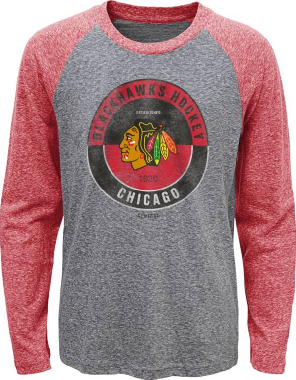 NHL Youth Chicago Blackhawks Split Grey Raglan T-Shirt product image