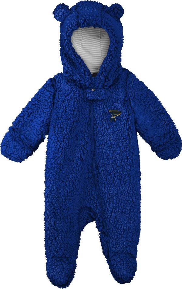 NHL Infant St. Louis Blues Nap Teddy Fleece Footed Royal Onesie