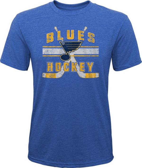 NHL Youth St. Louis Blues Stripe Tri-Blend Blue T-Shirt