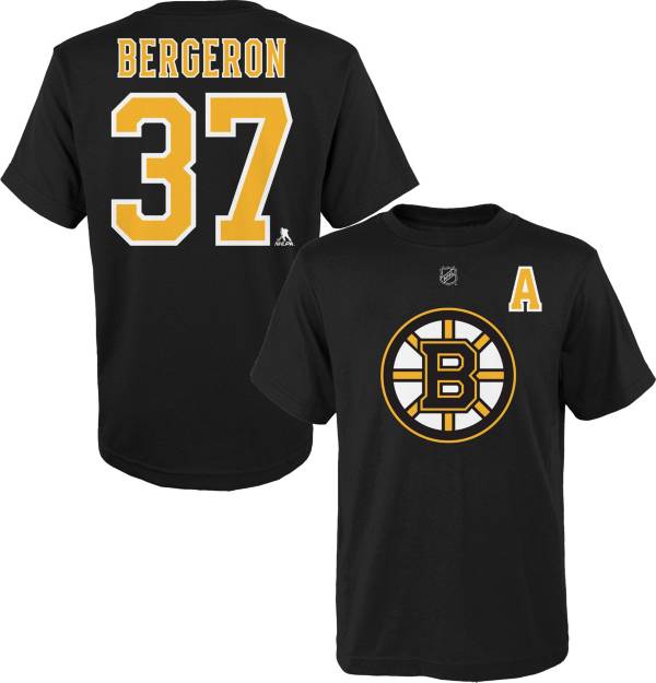 الحب الرومانسي Boston Bruins #37 Patrice Bergeron Black Jersey علي اكسبوس