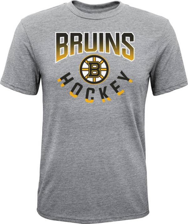 NHL Youth Boston Bruins Fade Heather Grey Tri-Blend T-Shirt