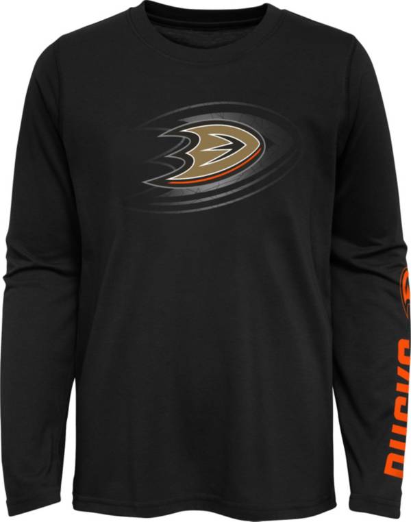 NHL Youth Anaheim Ducks Stop Clock Black Long Sleeve T-Shirt