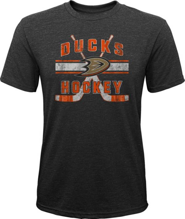 NHL Youth Anaheim Ducks Stripe Tri-Blend Black T-Shirt